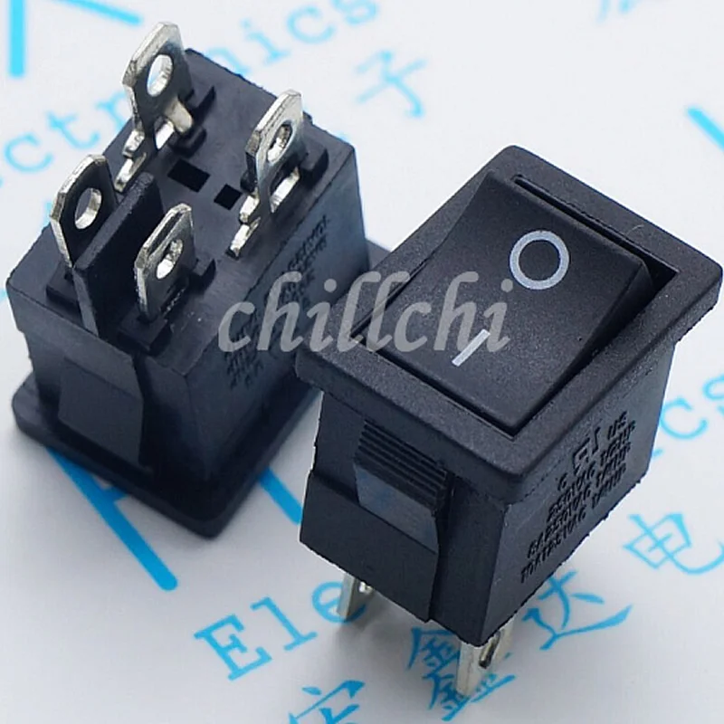 100 шт./KCD1 104 15*21 6A/250V 10A/125V тумблер кулисный переключатель выключатель мощности 4