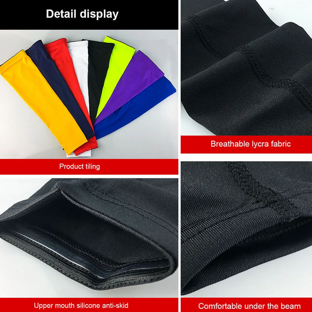 

1Pc Breathable Quick Dry UV Protection Arm Sleeves Basketball Elbow Pad Arm Covers Men's Casual Cycling Arm Warmers