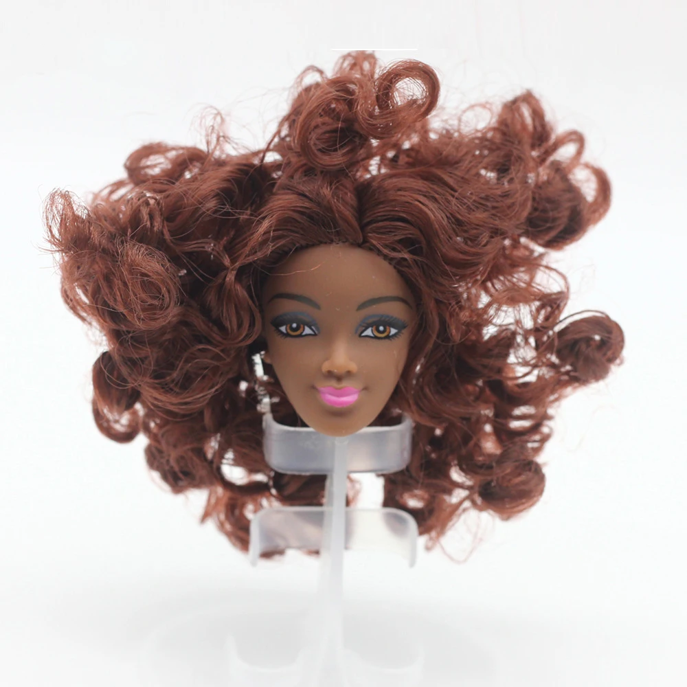 Кукольная голова с черными волосами 1 шт. различные стили для кукол черным телом