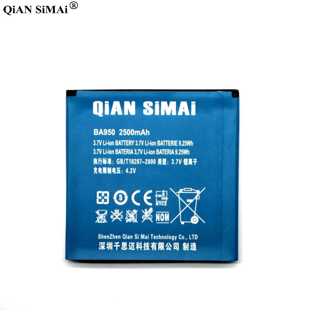QiAN SiMAi высокое качество BA950 2500mAh батарея для SONY Xperia ZR M36h C5502 C5503 телефона | Мобильные