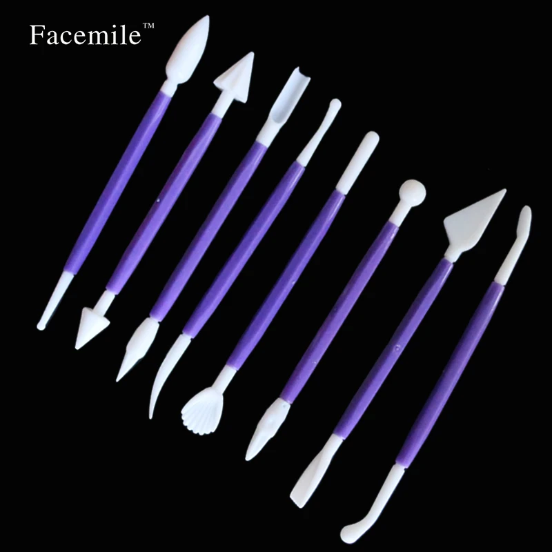 Лицевая сторона 8 шт./компл. Пластик фиолетовый Fondant (сахарная) форма для выпечки