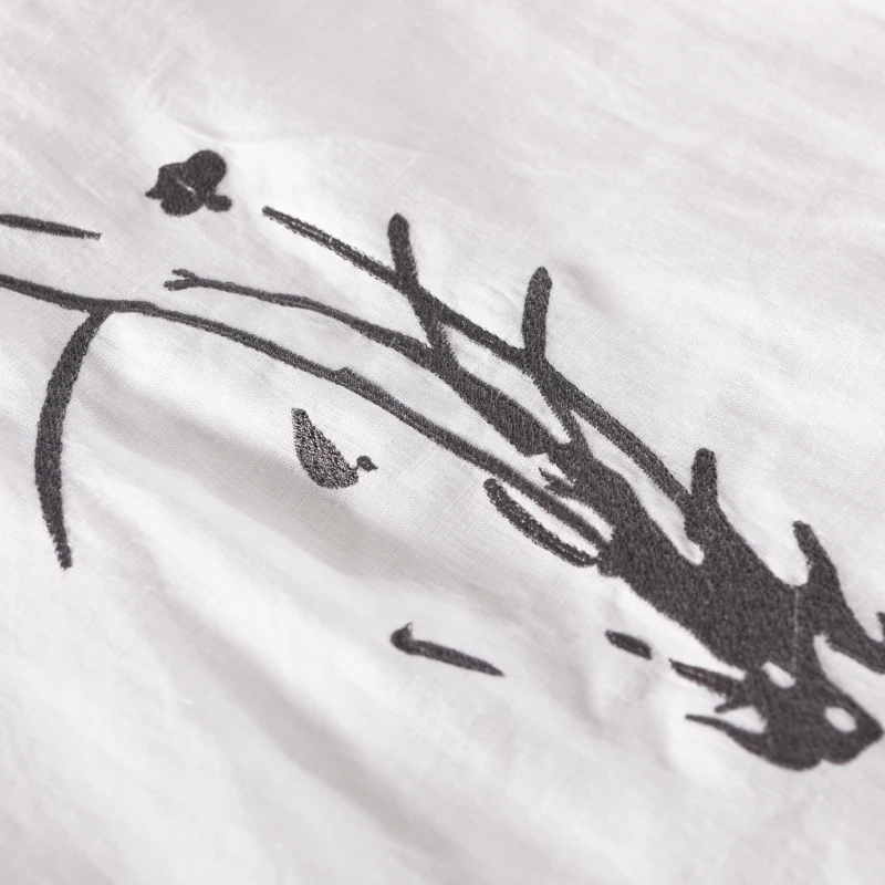 Мужская Повседневная футболка из хлопка и льна белая с отстрочкой брендовая