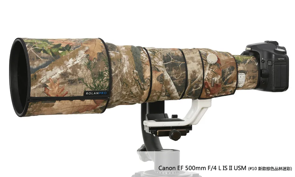 Линзы rolanpro камуфляж дождевик для Canon EF 500 мм F/4 L IS объектив II USM защитный чехол кожух для оружия SLR хлопковая одежда - Цвет: Numbering 10