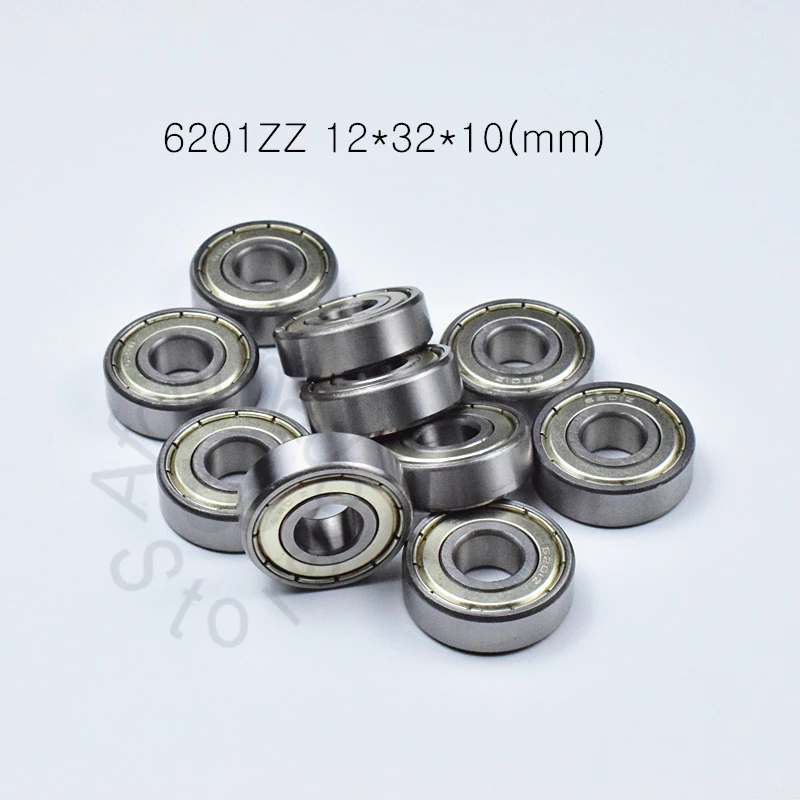 6201ZZ 12*32*10(mm) 1Piece bearings ABEC-5 metal sealing bearings 6201 6201Z 6201ZZ chrome steel bearing