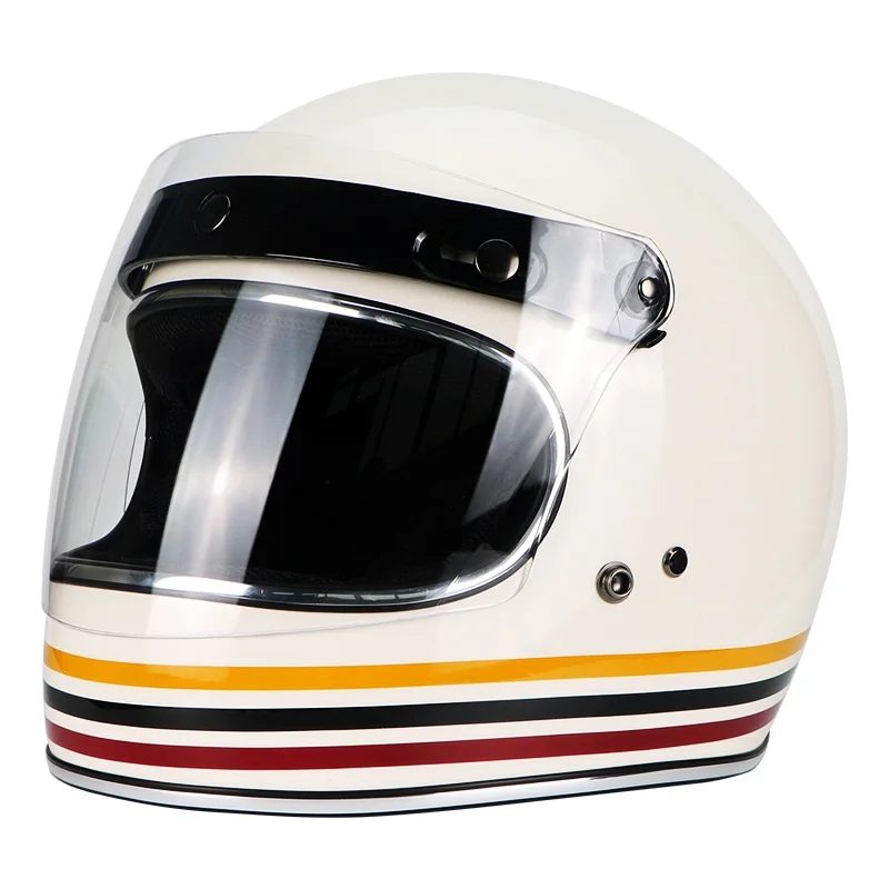 VECCHIO Полнолицевая винтажная гоночная мотоциклетная реактивный шлем для