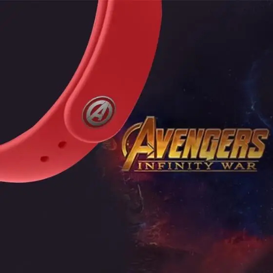 red No.1 avengers marvel For Xiaomi Mi Band 4 3 2 Bracelet Strap Miband 3 2 Strap Wristband Band For Mi Band 2 3 4 Silicone - Цвет ремешка: red No.1