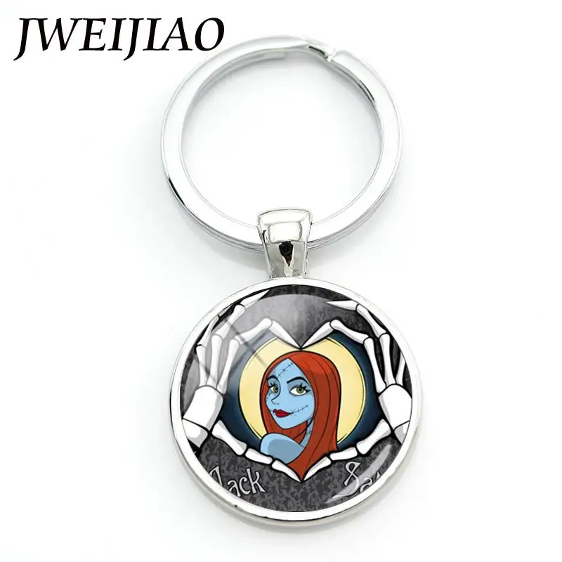 JWEIJIAO рождественские брелки Джек Скеллингтон и Салли кошмар перед рождественскими брелками Хэллоуин подарок на день Святого Валентина на заказ J724