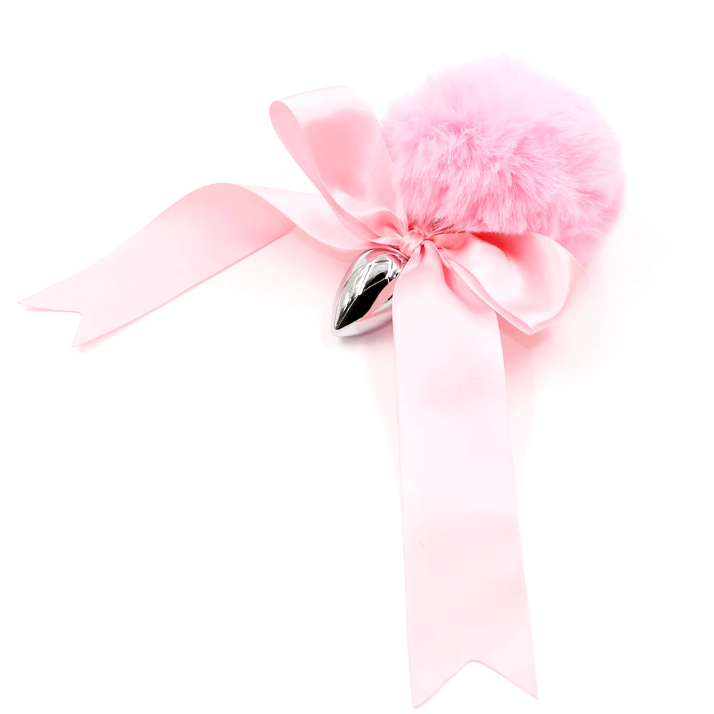 Runyu Sex Shop Bow gift Metal Rabbit Tail Anal Plug Stainless Steel Bunny Butt Adult Toys Products for Women |