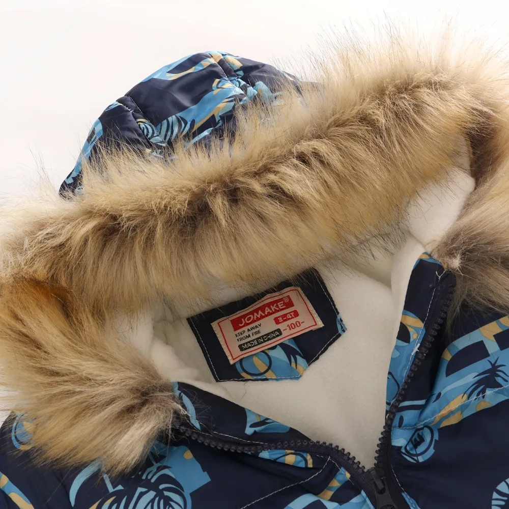 Зимняя Детская куртка с милым автомобилем верхняя одежда для мальчиков пальто