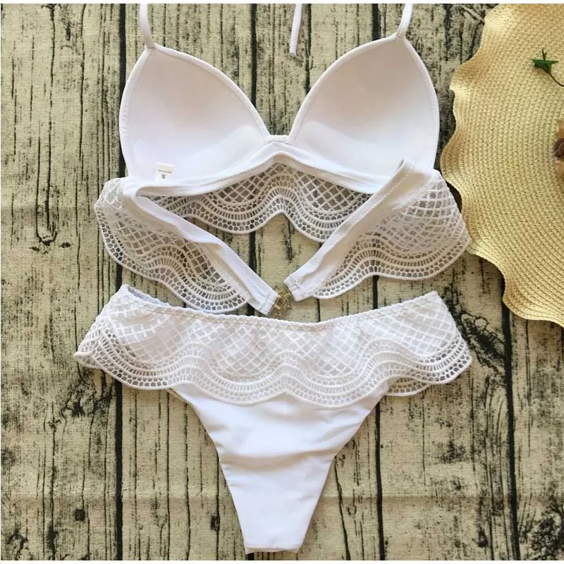 FS 18 стиль крючком узкий бюстгальтер без бретелек бикини купальный костюм женский