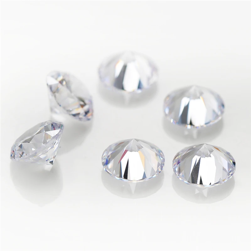 1000pcs AAAAA Grade White 0.8~5.0mm Loose Zircon Stone Round Cut  Cubic Zirconia