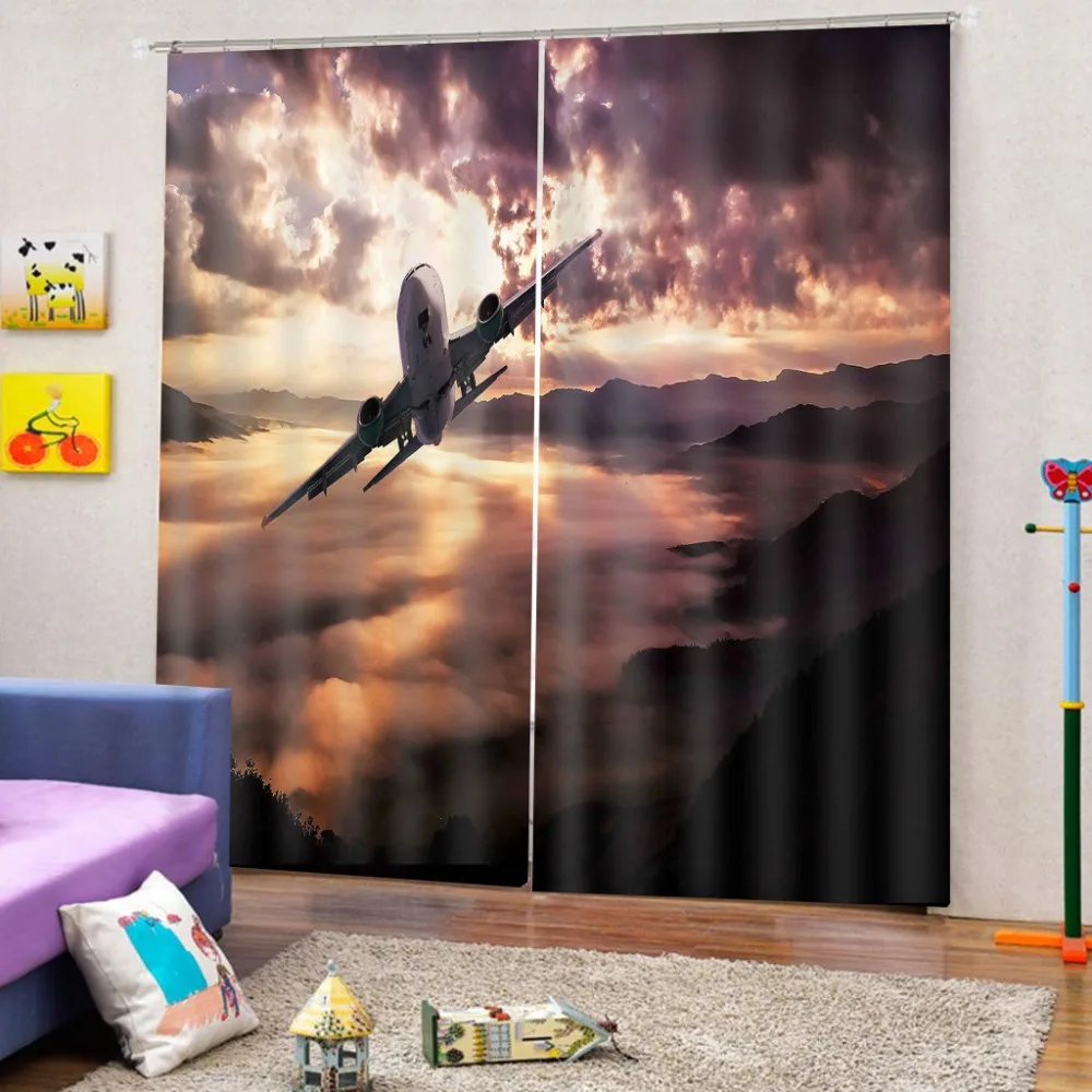 3d Curtains Customize Stereoscopic Airplane Photo 3D For Living Room Bedroom Home Decoration 2019 HD | Дом и сад