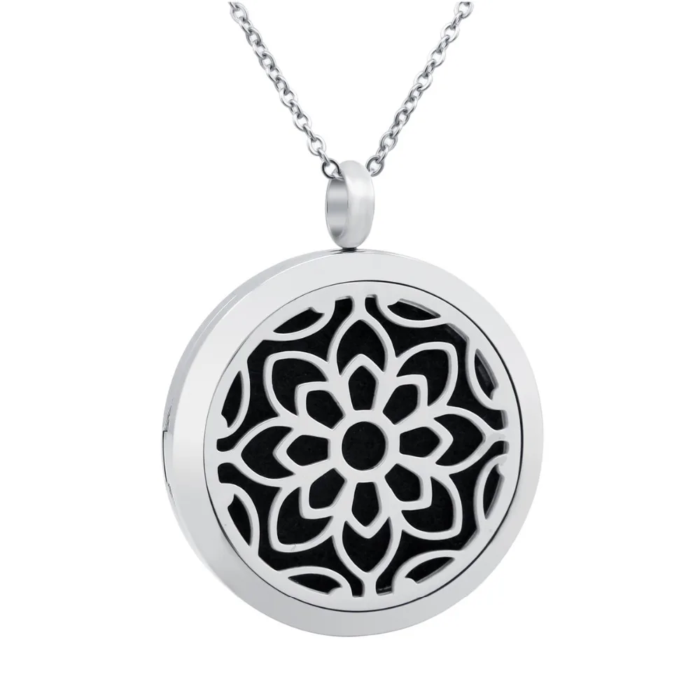 aromatherapy essential oil diffuser necklace flower decorative design silver link chain tortoiseshell jewelry for men's women |