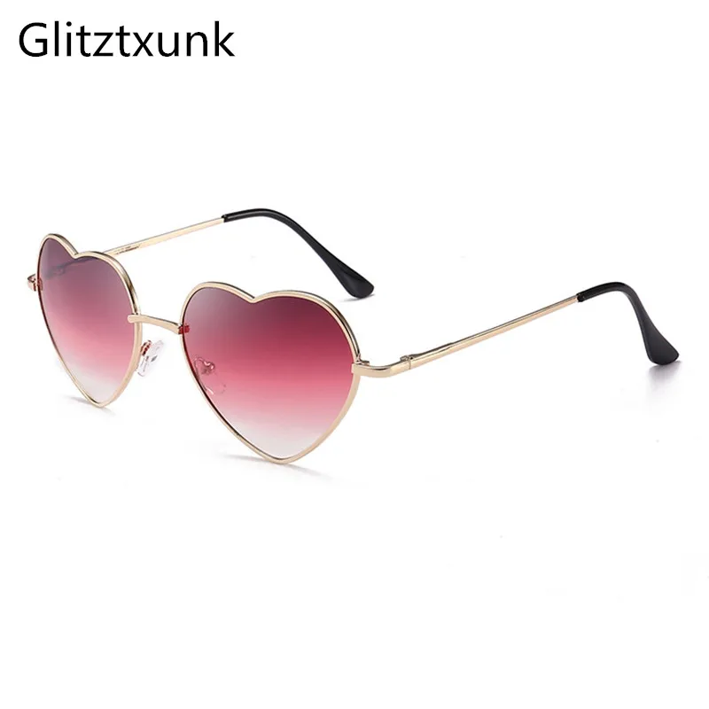 Glitztxunk 2018 новые винтажные солнцезащитные очки в форме сердца для женщин и мужчин
