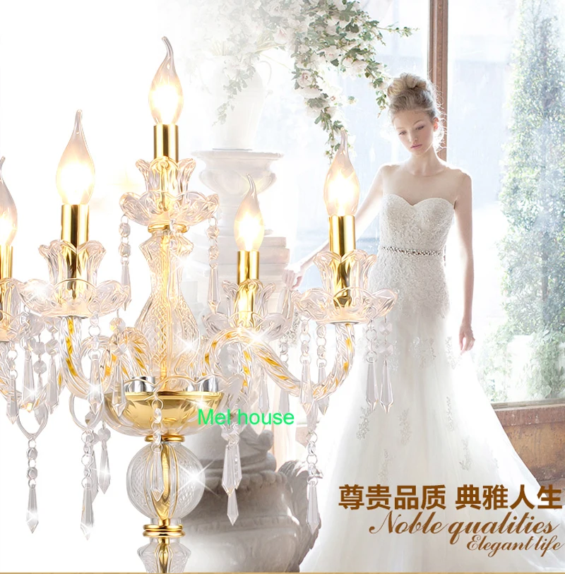 Светодиодные свечи украшения стола свеча Настольная лампа Кристалл канделябры