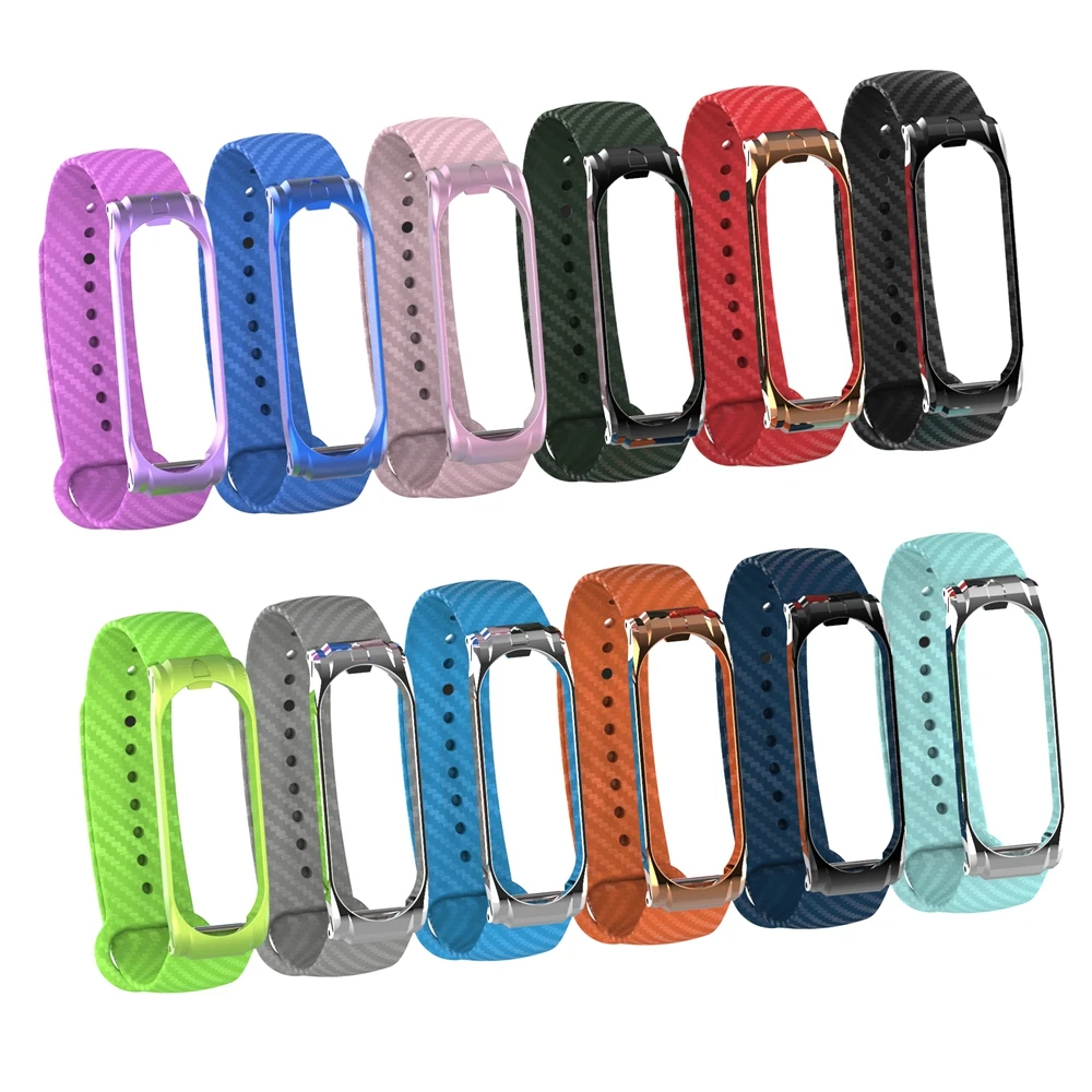 Wrist Strap For Xiaomi Mi Band 4 3 Carbon Fiber Replacment Wristband Bracelet + Soft TPU Ultra Clear Film | Электроника