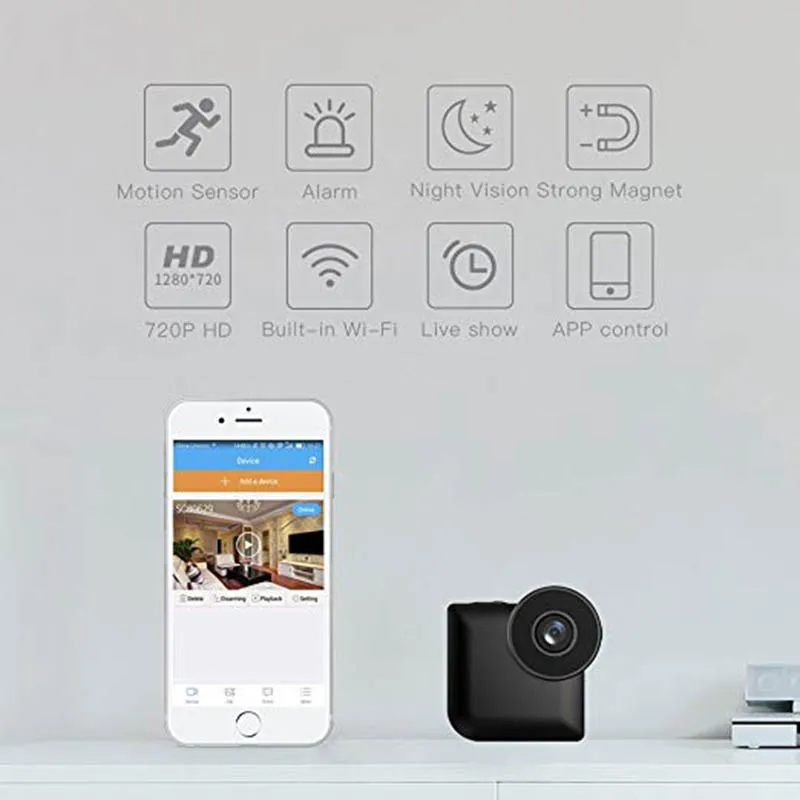Wifi мини-камера с дистанционным управлением микро видеокамера HD 1080P IR Led ночная