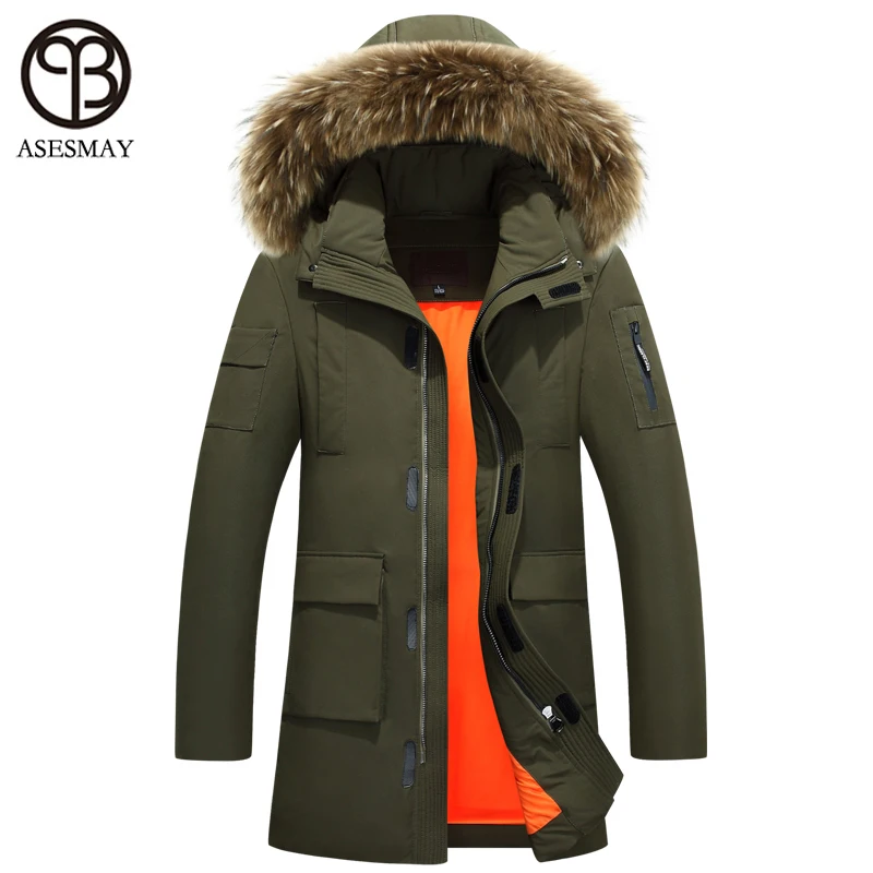 Asesmay зимние куртки 2018 мужские роскошные пуховики пуховая куртка оверсайз парка