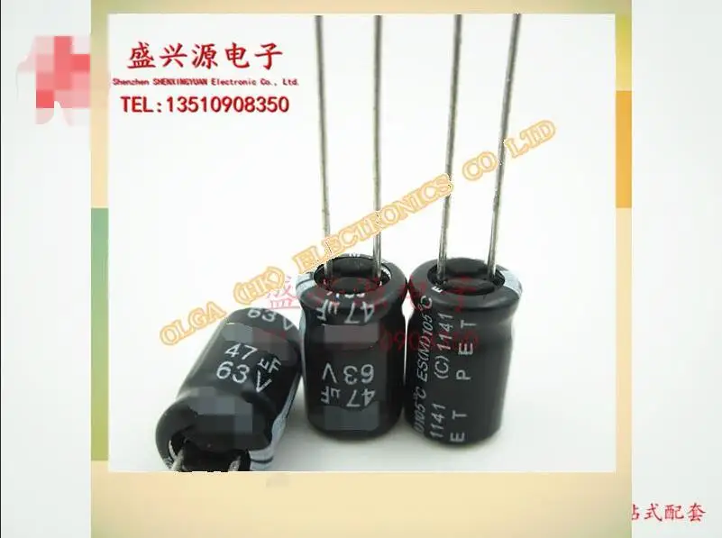 63v47uf 47uf63v authentic aluminum electrolytic capacitor 6*12 8*12 Accuracy: 20% | Электронные компоненты и