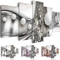 geometric abstract picture poster modular 5 pieces white ball silver string canvas painting hd print home bedroom decor wall art