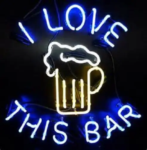

I Love This Bar Glass Neon Light Sign Beer Bar