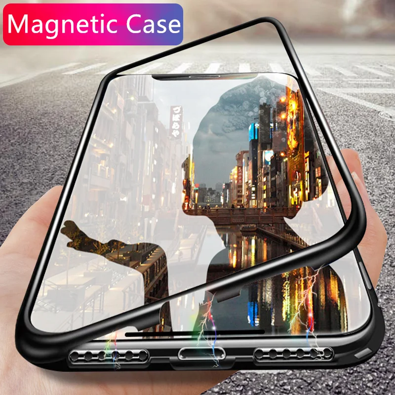 Роскошный Магнитный чехол для huawei P20 Pro mate 20 lite Honor 10 стеклянная задняя крышка