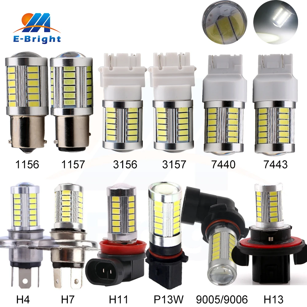 2 шт. DC12V 33 SMD 5730 1156 p21w 1157 p21/5 Вт T20 T25 3156 3157 7440 7443 Автомобильный светодиодный