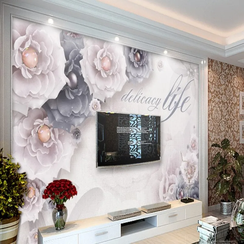 Большие пользовательские обои beibehang Золотые очки Алмазные цветы украшения для