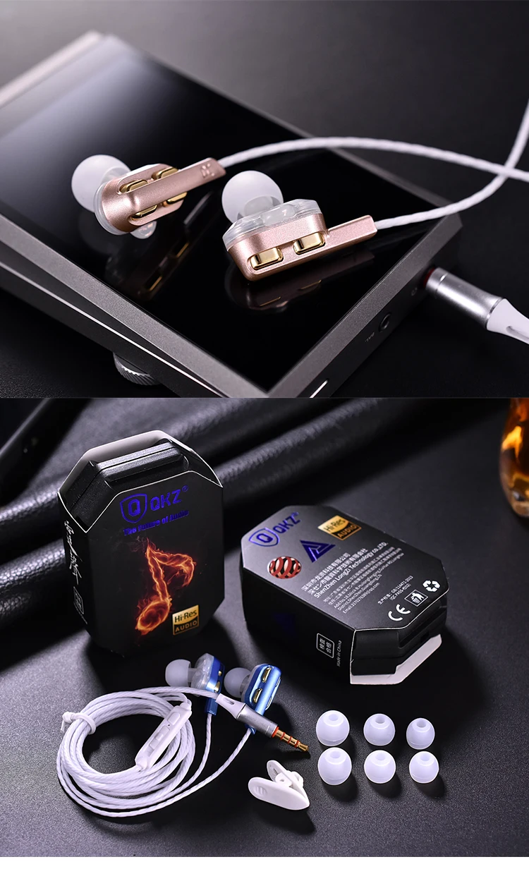 QKZ AK4 наушники-вкладыши бас-наушники HIFI гарнитура DJ наушники металлические стерео наушники с микрофоном для мобильного телефона MP3 MP4 Xiaomi