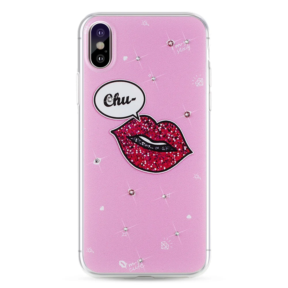 KINGXBAR для iPhone X Силиконовый чехол кристаллами Swarovski Прозрачный х крышка милые