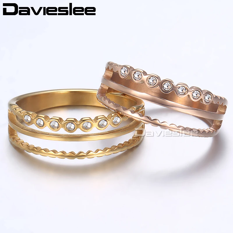 Davieslee 3 пряди Свадебная лента искусственная нержавеющая сталь покрытая фианитом