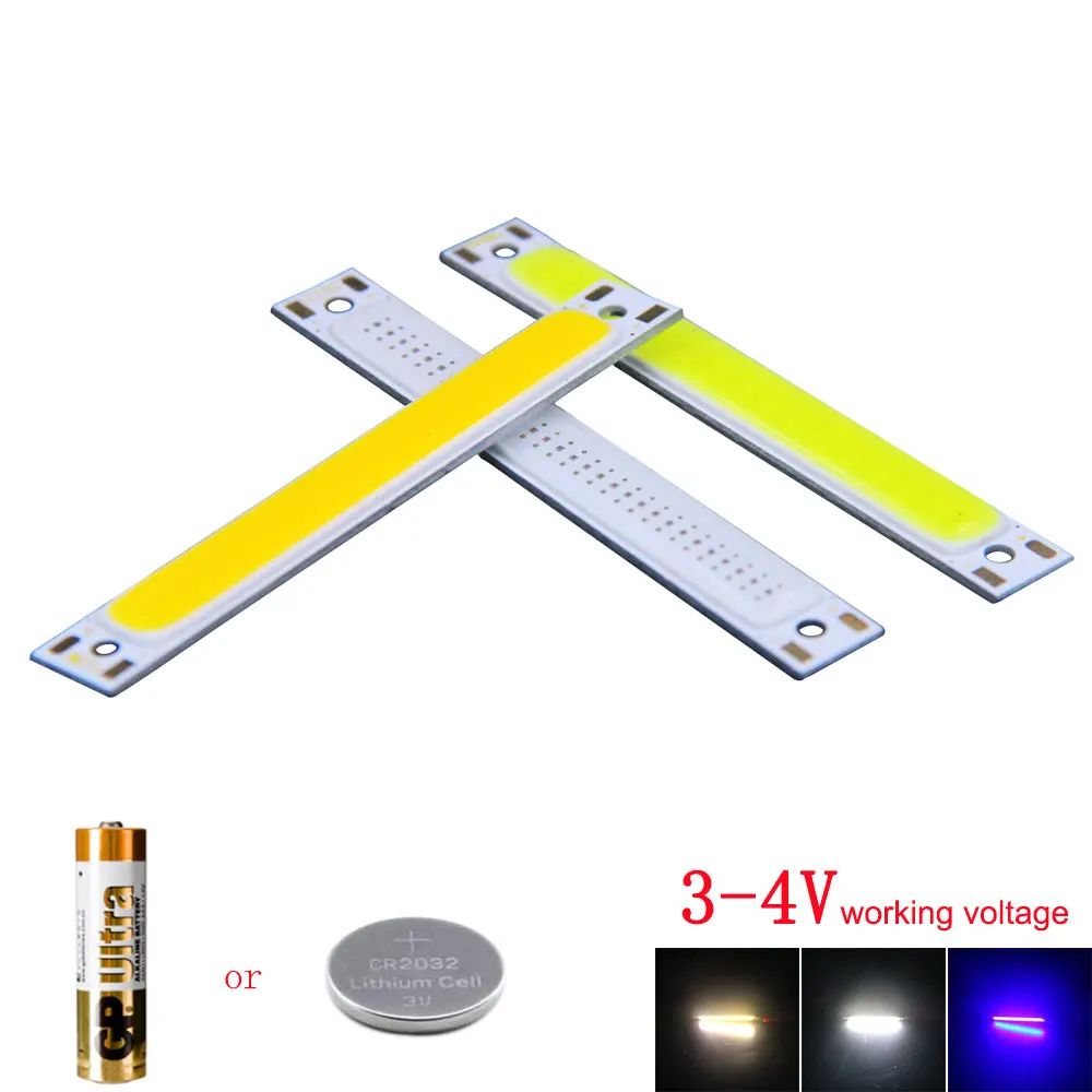 10 шт. 60*8 мм 2.36in DC3 4V COB светодиодный светильник источник 3 7 V лампы Вт DIY Настольная