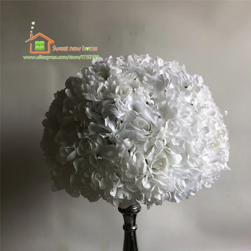 3D DIY Искусственные цветы стены и цветочные шары свадьба белый/слоновая кость дорога свинец цветок бегун