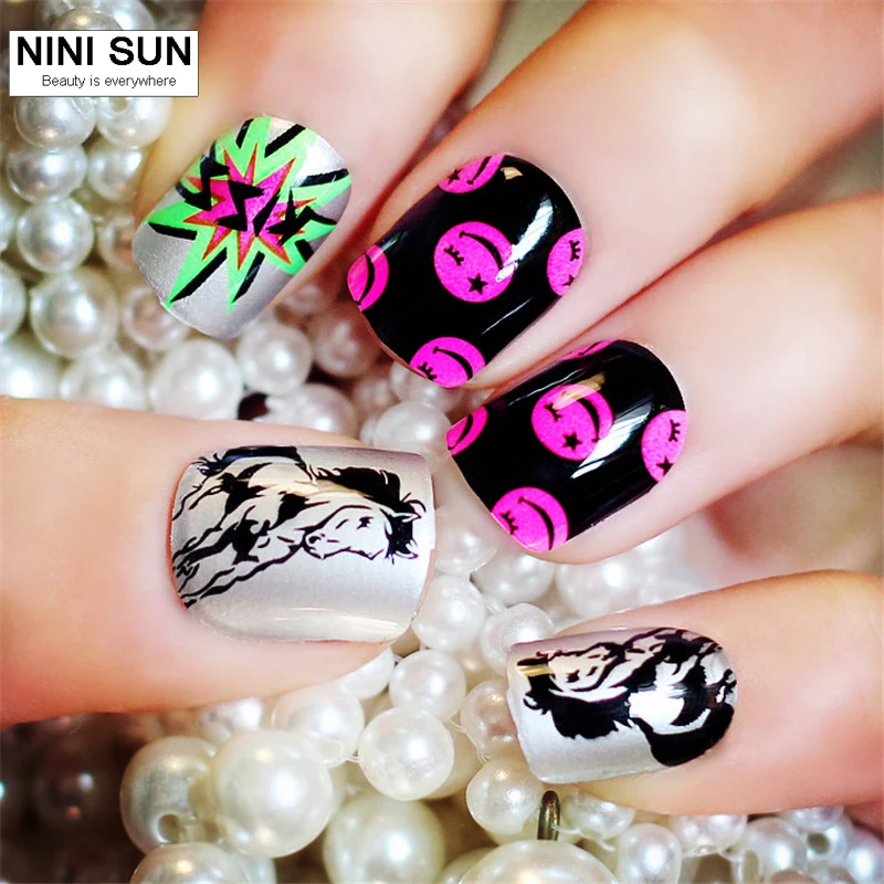 Новинка 2017 искусственные ногти 24 шт./компл. Детские Короткие декоративные с