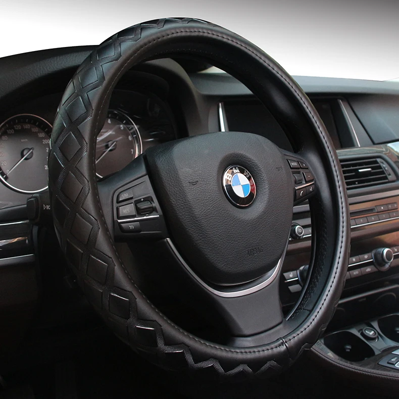 HOT SALE Car Leather Steering Wheel Covers Fit 95% Styling for kia/vw/ford/toyota/nissan etc. size 38cm Cheap&ampHigh Quality | Автомобили
