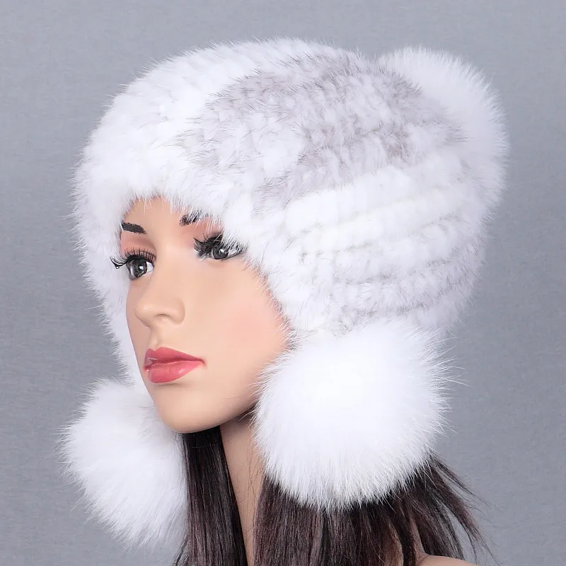 Шапка из меха норки женская зимняя теплая шапка с лисьим шариком|hat hat|hat helmethat new |