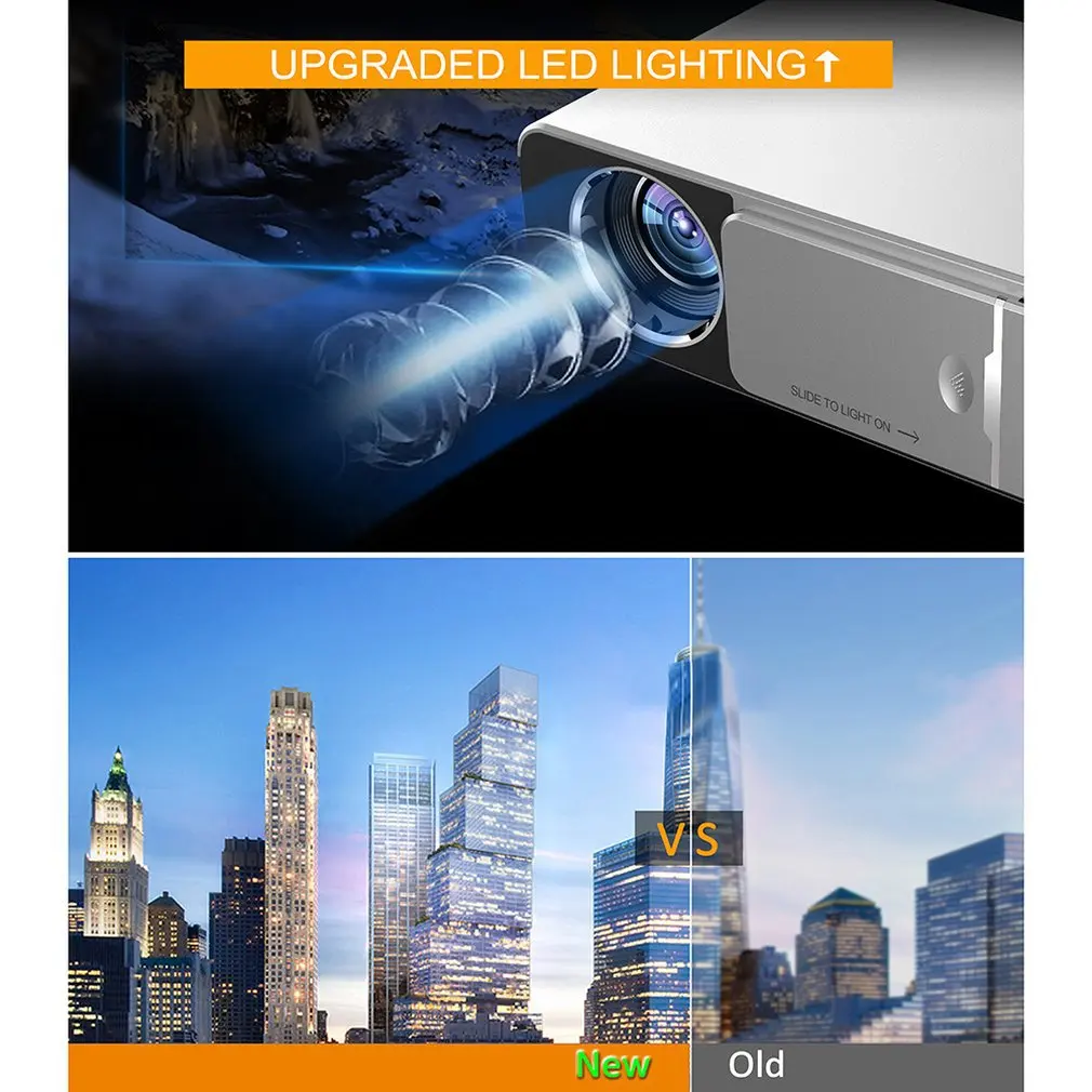 T6 Mini led projector full hd 1080p proyector 3500 Lumens Android USB/HDMI/VGA/AV Home Theater 1280x720 Short throw Beamer