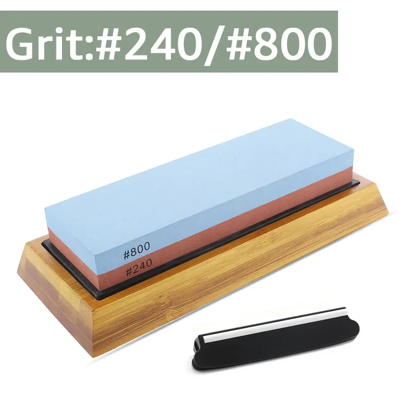 240 800 with bamboo Ножей, точильный камень для заточки ножей камни точильный камень Системы вода камень хонинговальный Кухня инструмент 2-в-1 240 600 1000 3000 грит - Цвет: 240 800 with bamboo