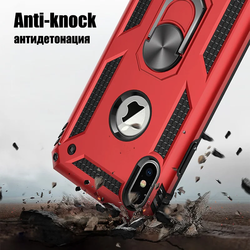 Roc Joan чехол для Apple iPhone XS Max X XR 8 7 6 6S Plus с подставкой полная защита ПК и мягкий ТПУ |