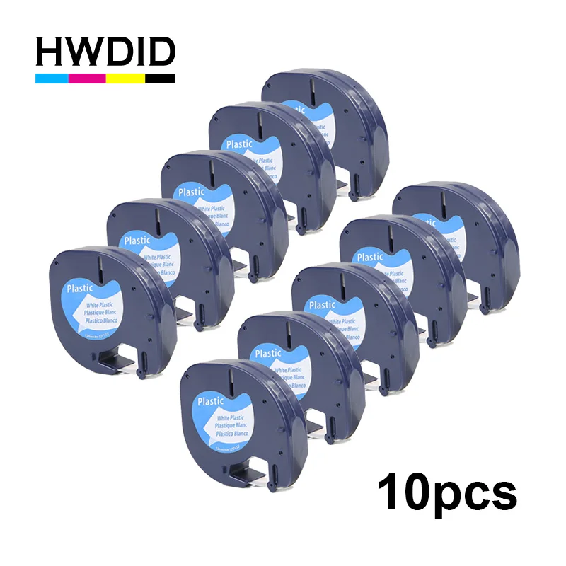 HWDID LT 91201/91221/91331 59422 Пластик совместимый для производитель Этикеток Dymo лента Letratag принтер черный на белом 12 мм* 4 м