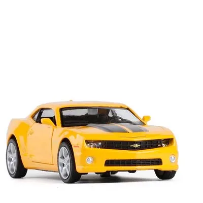 Цвет: желтый Высокая имитация 1/36 масштаб chevrolet camaro супер автомобиль сплава оттягивать назад модель автомобиля коллекция металлические модельные игрушки - Цвет: Цвет: желтый