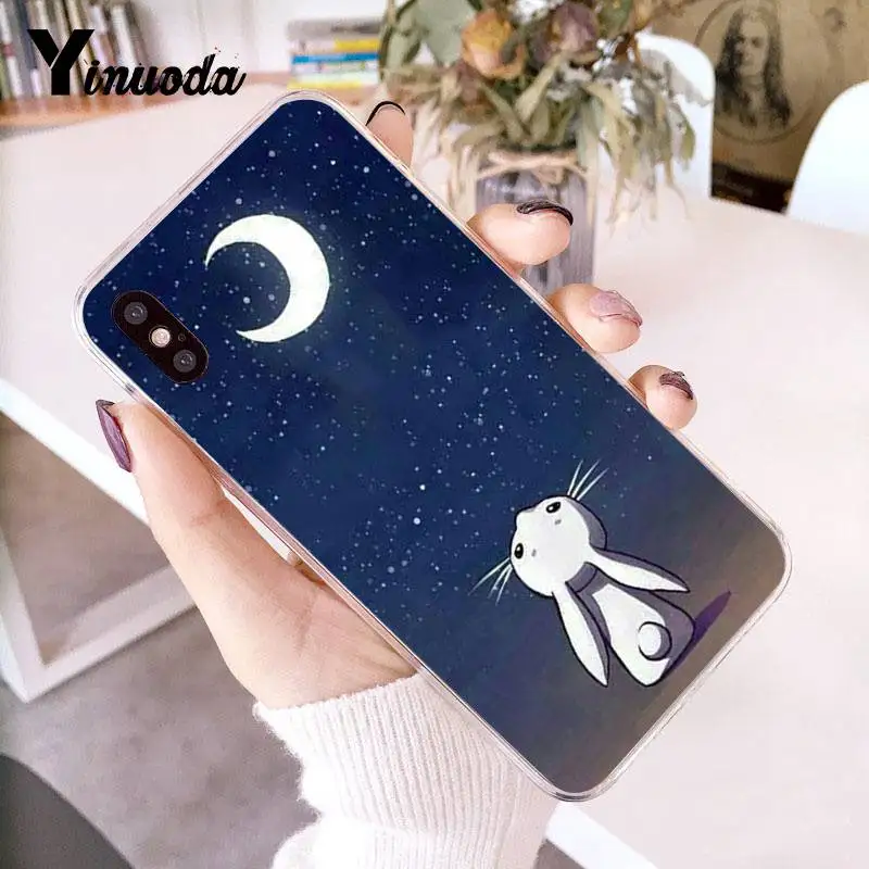 7 Yinuoda для iPhone 7 6 X чехол Кролик на Луне Прозрачный чехол для телефона чехол для iPhone 8 7 6S Plus X 5 5S SE XR XS XSMAX - Цвет: 7