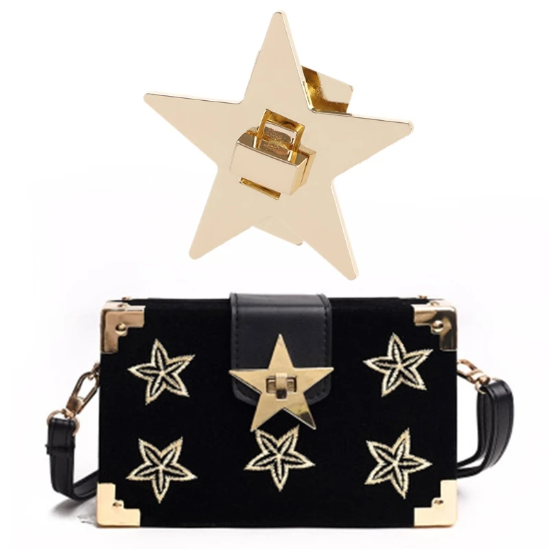 

Женская звезда, металлическая застежка «сделай сам», Поворотный замок для сумки через плечо, сумочки, кошелька