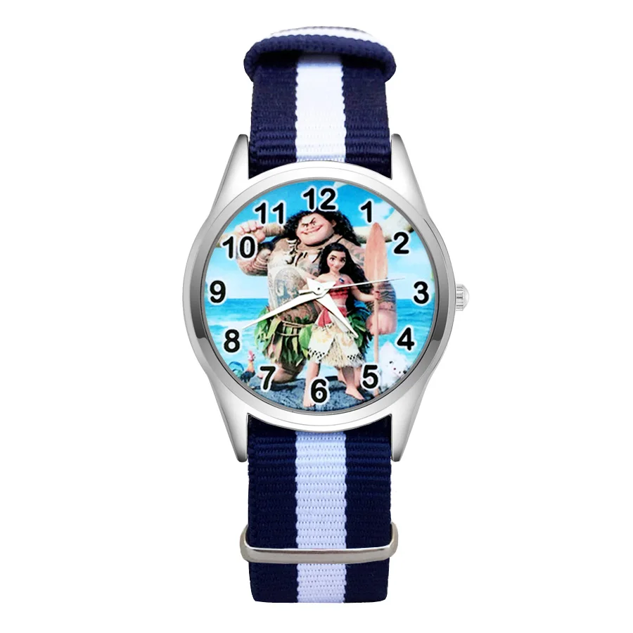 

Fashion Cartoon Moana style Watches Women's Girls Students Boy's Children Nylon Strap Quartz Wrist Watch Clcok JC41
