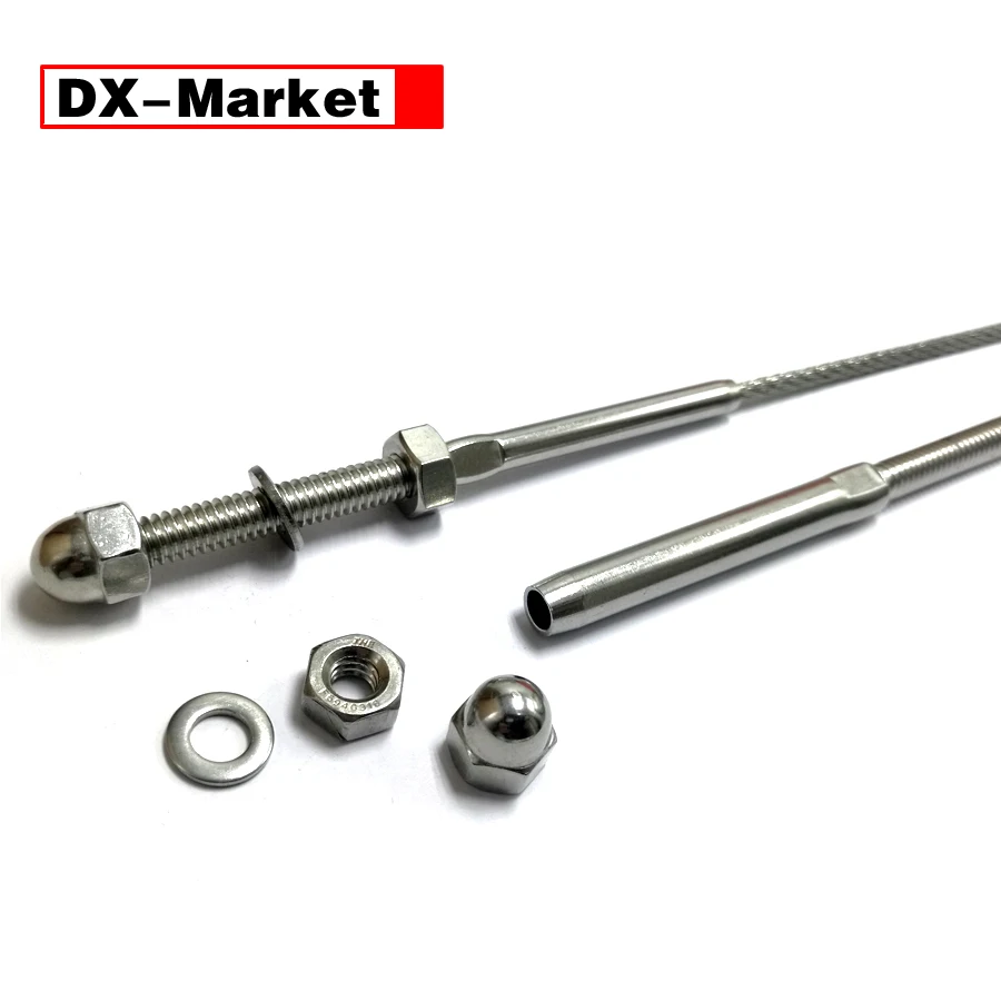 Cable Threaded Stud End fitting Terminal 316 stainless steel wire rope railing accessories J032 | Hooks