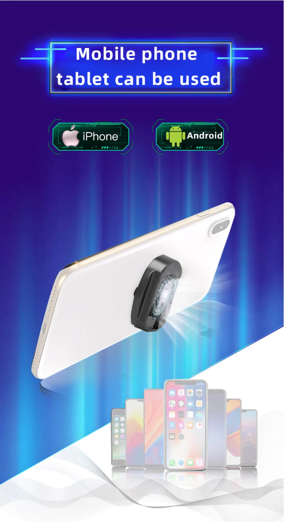 Мобильный телефон кулер вентилятор Радиатор для iPhone Xs игровой шутер контроллер для samsung huawei 4,7-6,5 дюймов смартфон планшет охлаждение