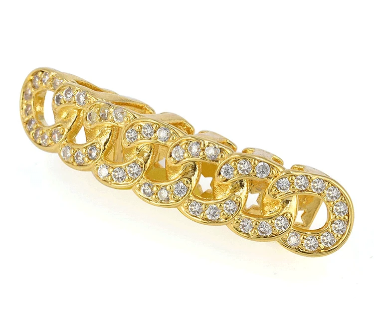 Ледяной зуб Grillz нижний вампир половина Fang гриль хип хоп стоматологический