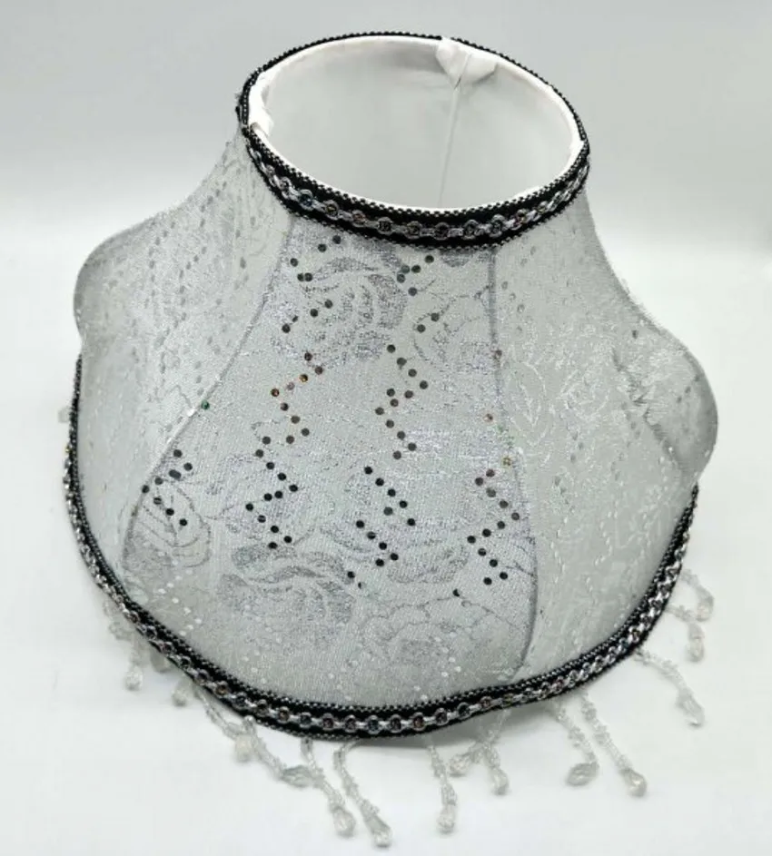 Напольная Лампа E27 в стиле арт деко тканевый абажур золотого/серебряного цветов