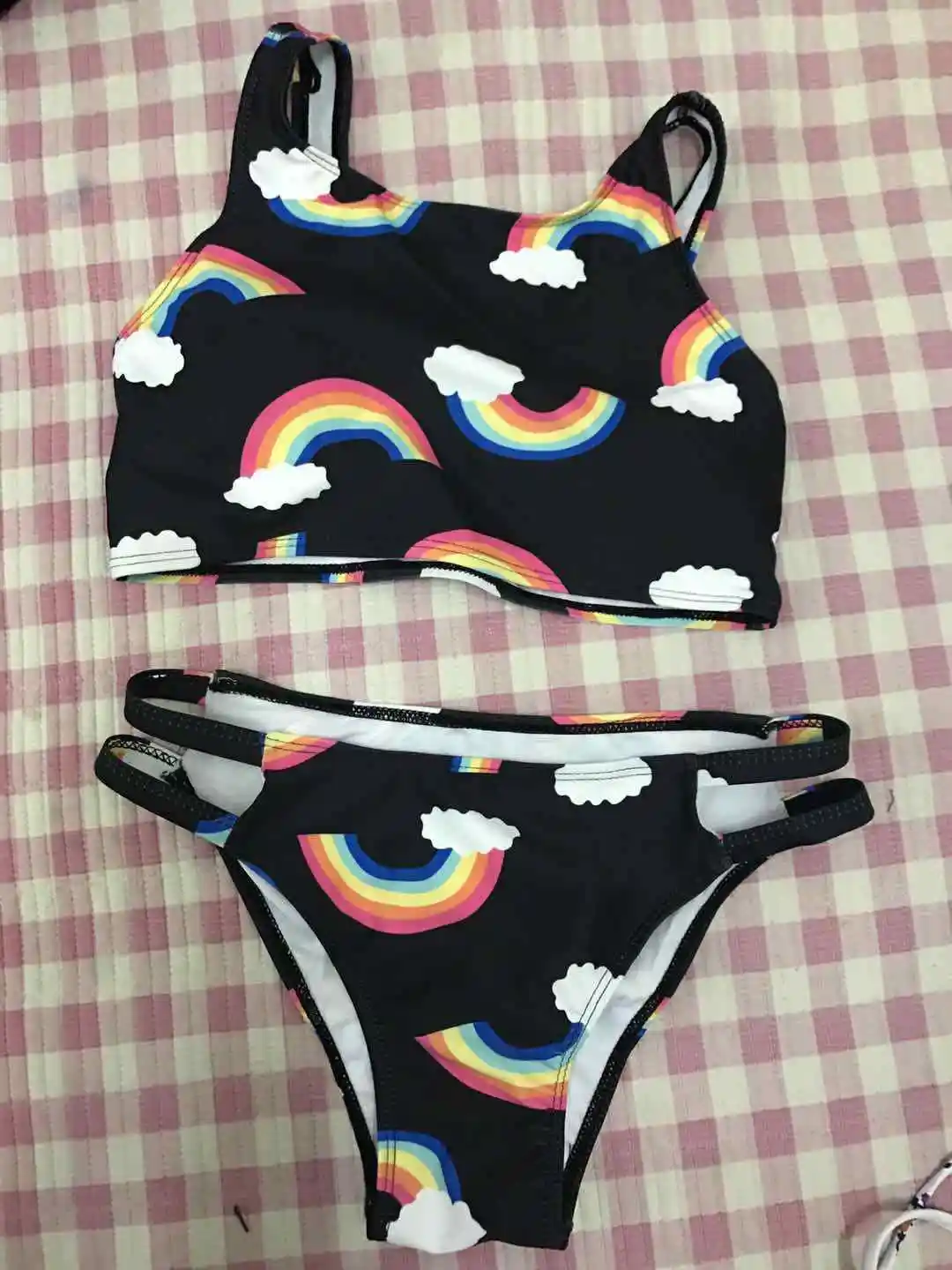 Бюстгальтер с подкладкой Raibow черный комплект бикини купальник для женщин