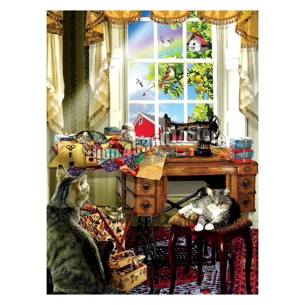 

Sewing Room DIY Diamond Painting Cross Stitch 5D Needlework Mosaic Full Drill Icon Diamond Embroidery Quilting Cats Mother'S Day